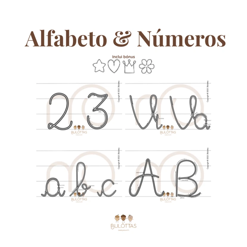 E-book Alfabeto & Números - Tipo de letra 1