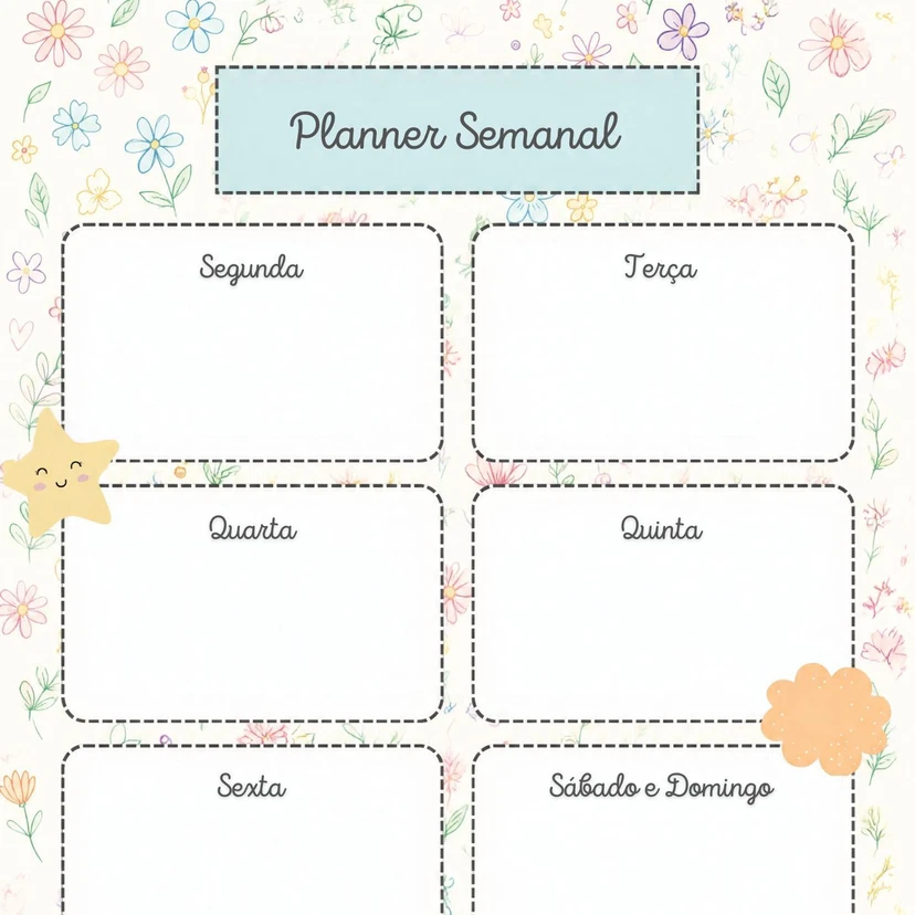Planner Semanal Digital Floral